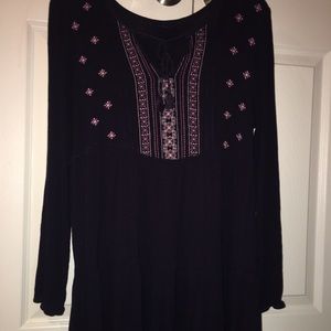 Aeropostale Long Sleeved Navy Dress